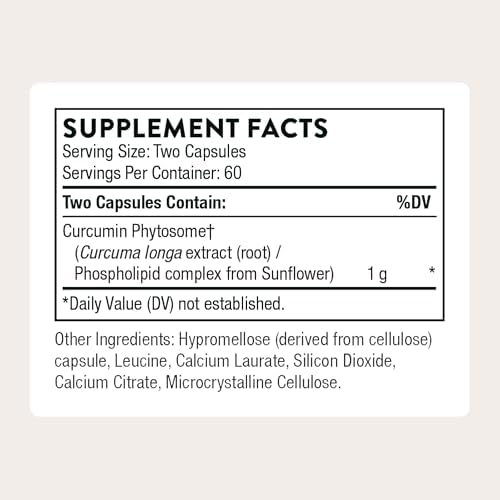 THORNE   Curcumin Phytosome 1000 mg  Meriva    Clinically Studied  High Absorption   Supports Healthy Inflammatory Response in Joints  Muscles  GI Tract  Liver  Brain & Nerves    60 Servings