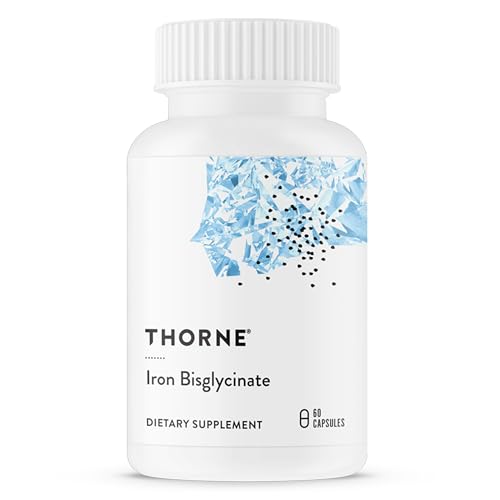 THORNE   Iron Bisglycinate   25 mg Iron Supplement for Enhanced Absorption Without Gastrointestinal Side Effects    NSF Certified for Sport   Gluten Free   60 Capsules