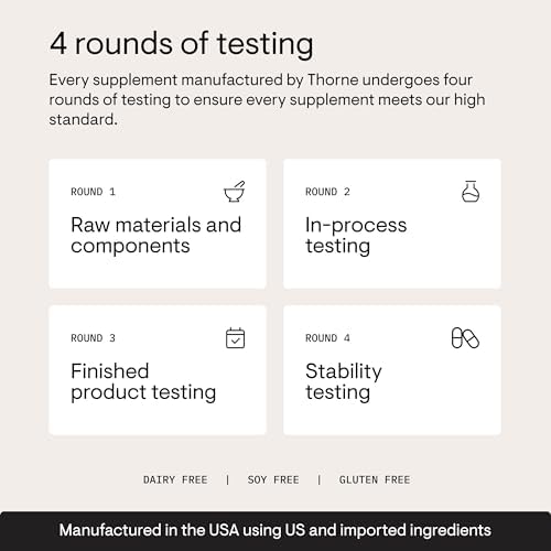 THORNE   Magnesium Glycinate   Supports Restful Sleep  Muscle Relaxation  Heart Health & Metabolism    Chelated Magnesium Capsules   Third Party Certified   Gluten  Dairy & Soy Free   90 Servings