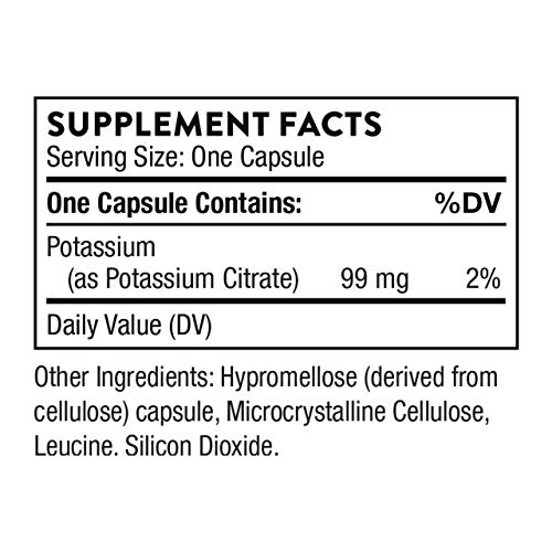 THORNE   Potassium Citrate   Highly Absorbable Potassium Supplement for Kidney  Heart  and Skeletal Support    90 Capsules