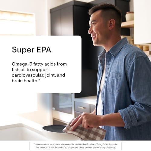 THORNE   Super EPA   Omega 3 Fatty Acids EPA 425mg & DHA 270mg Supplement   Support Brain  Cardiovascular  Joints & Skin    Gluten  Dairy & Soy Free   180 Gelcaps