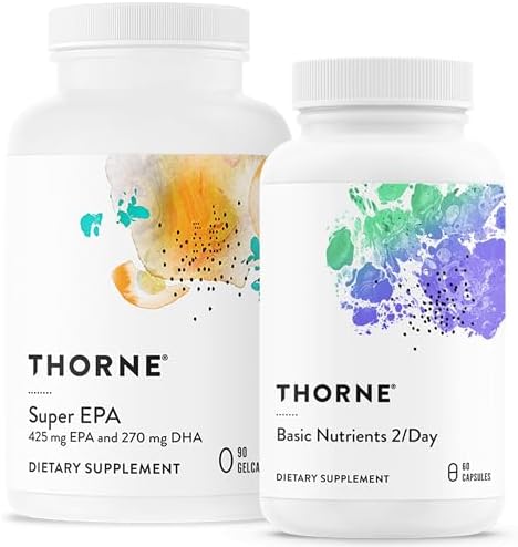 THORNE   Wellness Essentials Bundle   Omega 3 & Multivitamin Combo   Super EPA & Basic Nutrients 2/Day   30 Servings