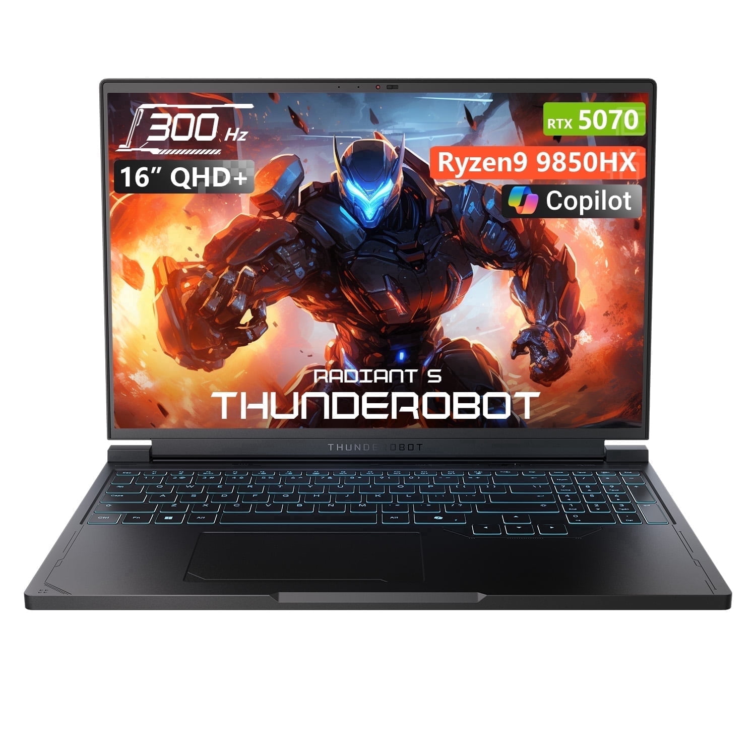 THUNDEROBOT Radiant 16S 16" QHD  Gaming Laptop  Ryzen 9 9850HX  RTX 5070  300Hz  16GB DDR5  512GB SSD  RGB Keyboard  Win 11 Home
