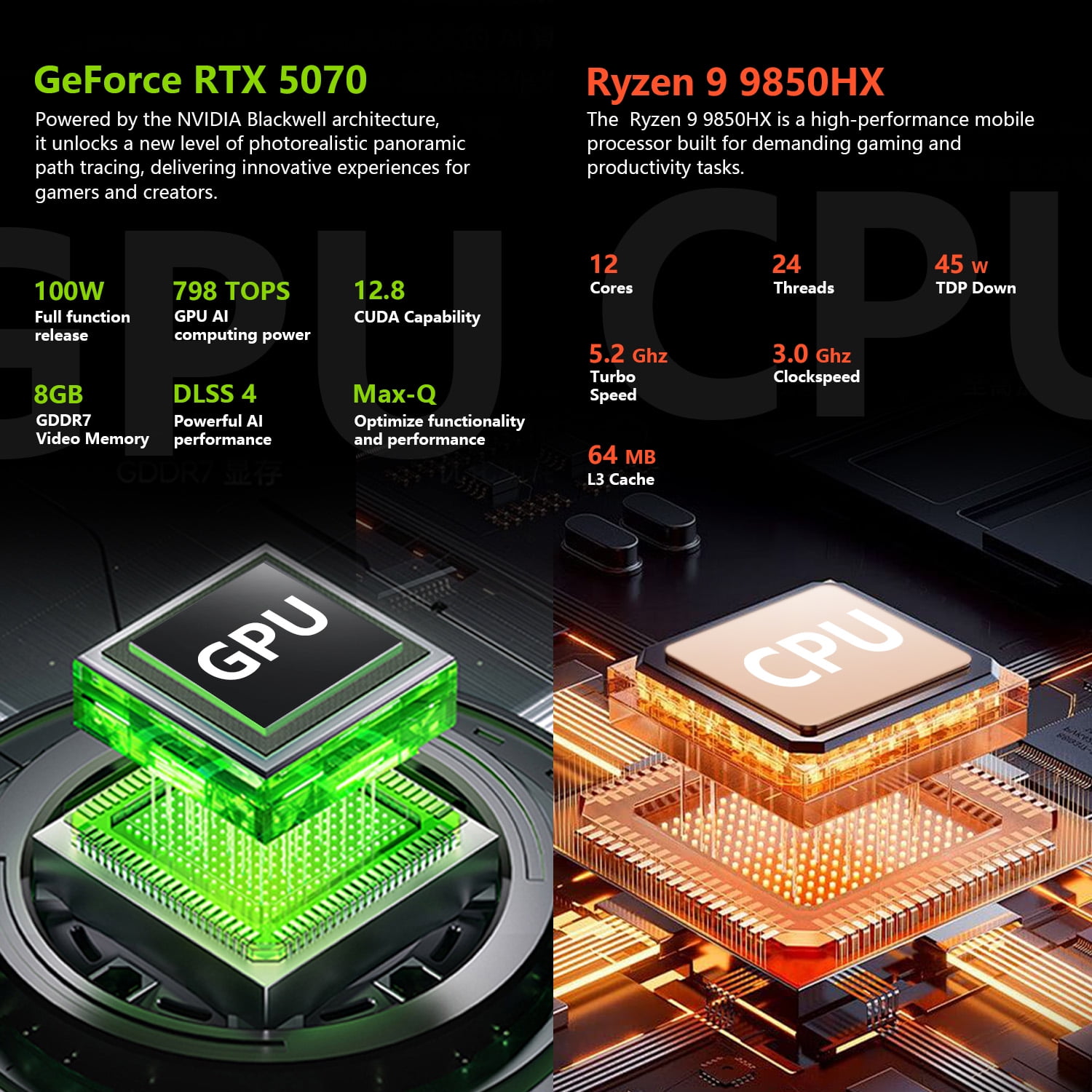 THUNDEROBOT Radiant 16S 16" QHD  Gaming Laptop  Ryzen 9 9850HX  RTX 5070  300Hz  16GB DDR5  1TB SSD  RGB Keyboard  Win 11 Home