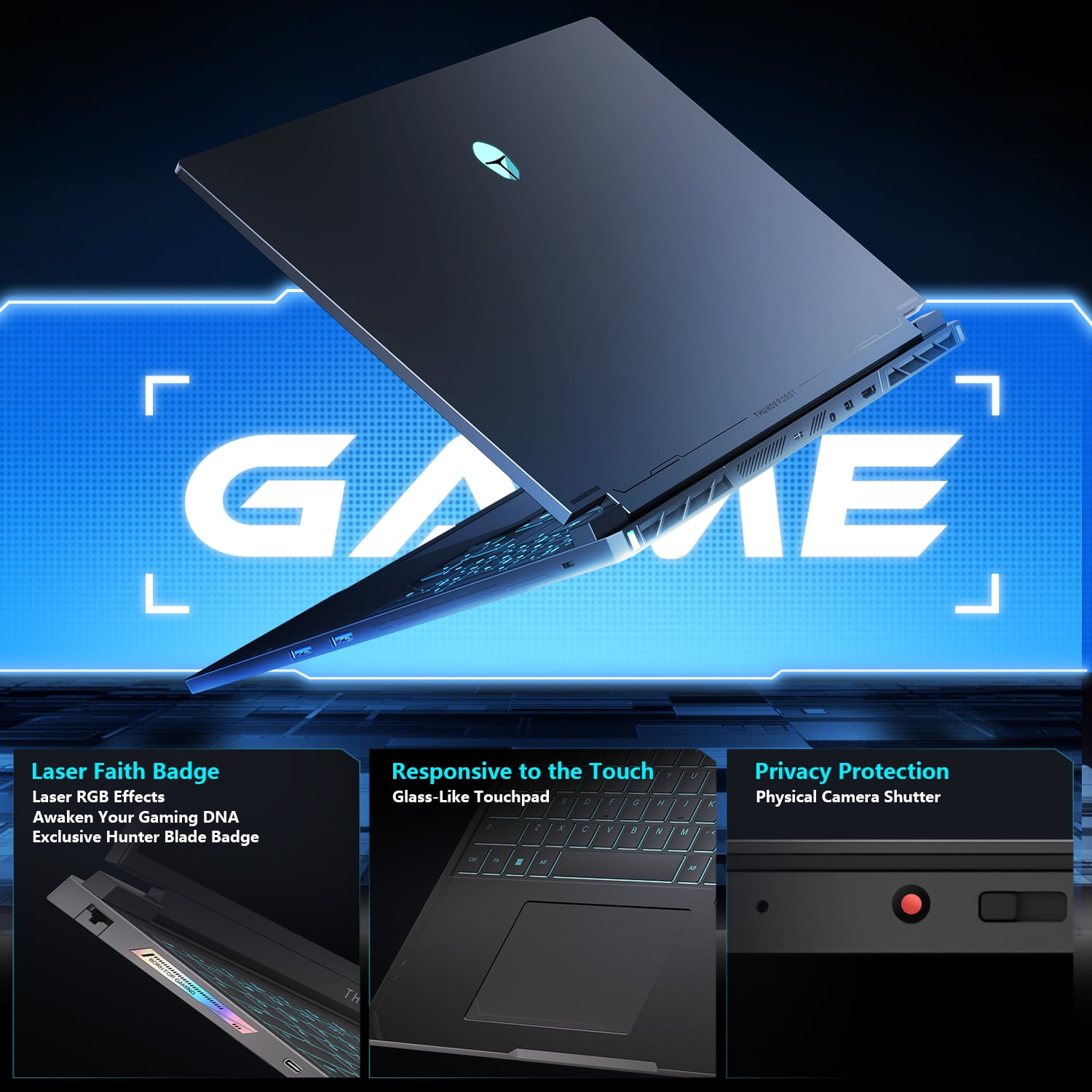 THUNDEROBOT Radiant 16S 16" QHD  Gaming Laptop  Ryzen 9 9850HX  RTX 5070  300Hz  16GB DDR5  1TB SSD  RGB Keyboard  Win 11 Home