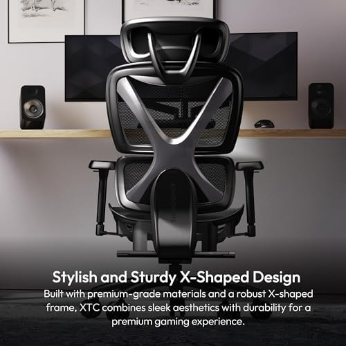 THUNDERX3 XTC Ergonomic Office Chair  for Adults Gaming Chair  High Back Desk Chair  Synchronous Tilt  Self Adjusting Lumbar Support and Backrest  Adjustable Headrest  Breathable Mesh  Black