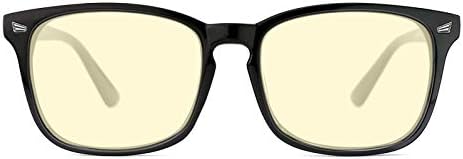 TIJN Gaming Glasses Blue Light Blocking Glasses for Women Men Nerd Eyeglasses Screen Fatigue Anti UV Glare  Black