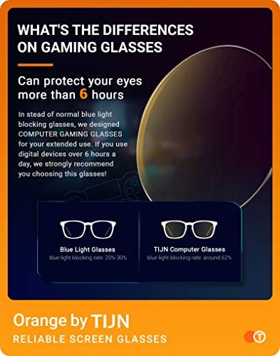 TIJN Gaming Glasses Blue Light Blocking Glasses for Women Men Nerd Eyeglasses Screen Fatigue Anti UV Glare  Black