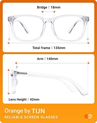 TIJN Gaming Glasses Blue Light Blocking Glasses for Women Men Nerd Eyeglasses Screen Fatigue Anti UV Glare  Black