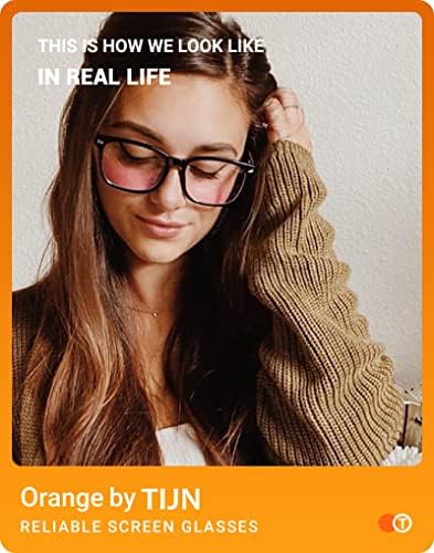 TIJN Gaming Glasses Blue Light Blocking Glasses for Women Men Nerd Eyeglasses Screen Fatigue Anti UV Glare  Black