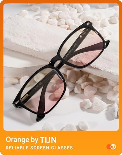 TIJN Gaming Glasses Blue Light Blocking Glasses for Women Men Nerd Eyeglasses Screen Fatigue Anti UV Glare  Black