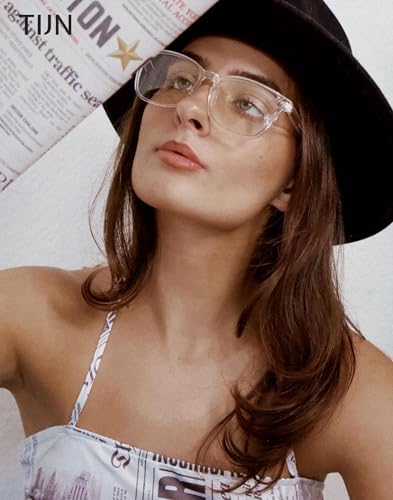 TIJN Gaming Glasses Blue Light Blocking Glasses for Women Men Nerd Eyeglasses Screen Fatigue Anti UV Glare  Black