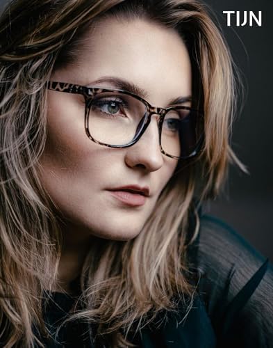 TIJN Gaming Glasses Blue Light Blocking Glasses for Women Men Nerd Eyeglasses Screen Fatigue Anti UV Glare  Black