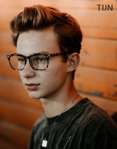 TIJN Gaming Glasses Blue Light Blocking Glasses for Women Men Nerd Eyeglasses Screen Fatigue Anti UV Glare  Black