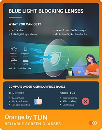 TIJN Gaming Glasses Blue Light Blocking Glasses for Women Men Nerd Eyeglasses Screen Fatigue Anti UV Glare  Black