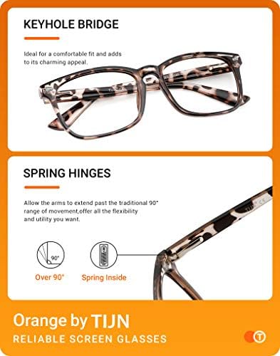 TIJN Gaming Glasses Blue Light Blocking Glasses for Women Men Nerd Eyeglasses Screen Fatigue Anti UV Glare  Black