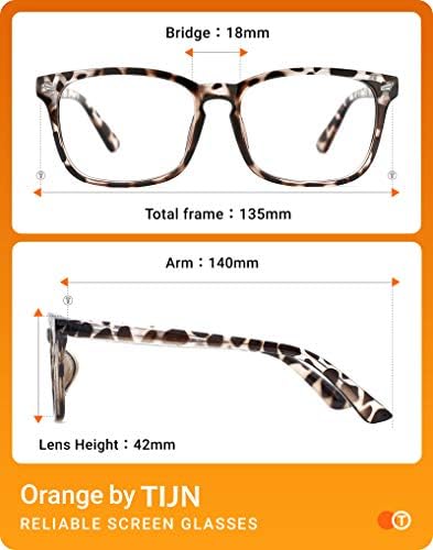 TIJN Gaming Glasses Blue Light Blocking Glasses for Women Men Nerd Eyeglasses Screen Fatigue Anti UV Glare  Black