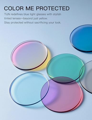 TIJN Gaming Glasses Blue Light Blocking Glasses for Women Men Nerd Eyeglasses Screen Fatigue Anti UV Glare  Black