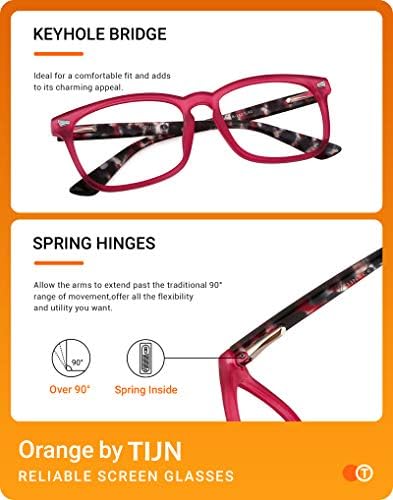 TIJN Gaming Glasses Blue Light Blocking Glasses for Women Men Nerd Eyeglasses Screen Fatigue Anti UV Glare  Black