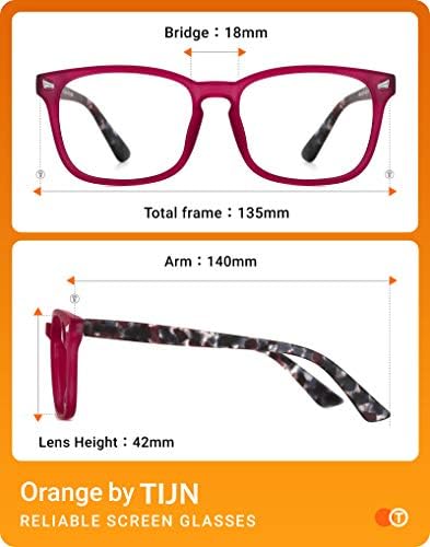 TIJN Gaming Glasses Blue Light Blocking Glasses for Women Men Nerd Eyeglasses Screen Fatigue Anti UV Glare  Black