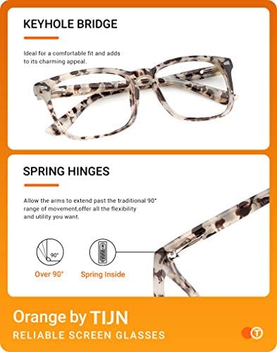 TIJN Gaming Glasses Blue Light Blocking Glasses for Women Men Nerd Eyeglasses Screen Fatigue Anti UV Glare  Black