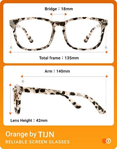 TIJN Gaming Glasses Blue Light Blocking Glasses for Women Men Nerd Eyeglasses Screen Fatigue Anti UV Glare  Black
