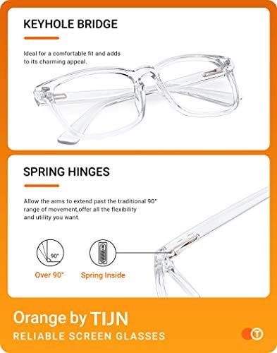 TIJN Gaming Glasses Blue Light Blocking Glasses for Women Men Nerd Eyeglasses Screen Fatigue Anti UV Glare  Black