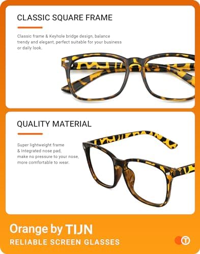 TIJN Gaming Glasses Blue Light Blocking Glasses for Women Men Nerd Eyeglasses Screen Fatigue Anti UV Glare  Black