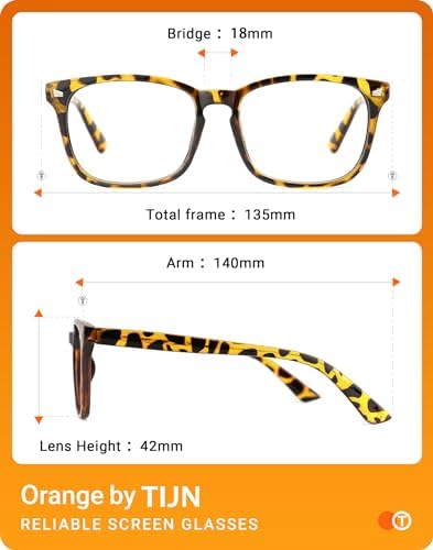 TIJN Gaming Glasses Blue Light Blocking Glasses for Women Men Nerd Eyeglasses Screen Fatigue Anti UV Glare  Black