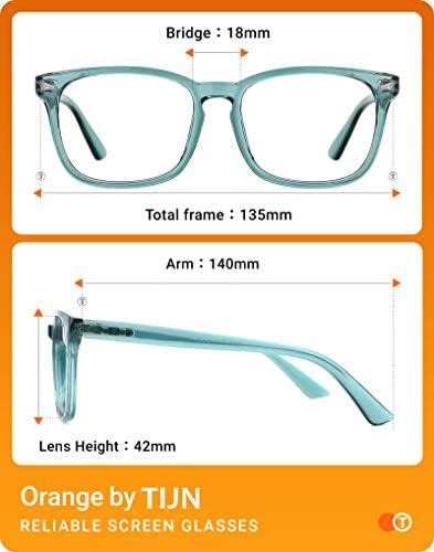 TIJN Gaming Glasses Blue Light Blocking Glasses for Women Men Nerd Eyeglasses Screen Fatigue Anti UV Glare  Black