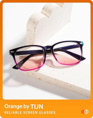 TIJN Gaming Glasses Blue Light Blocking Glasses for Women Men Nerd Eyeglasses Screen Fatigue Anti UV Glare  Black