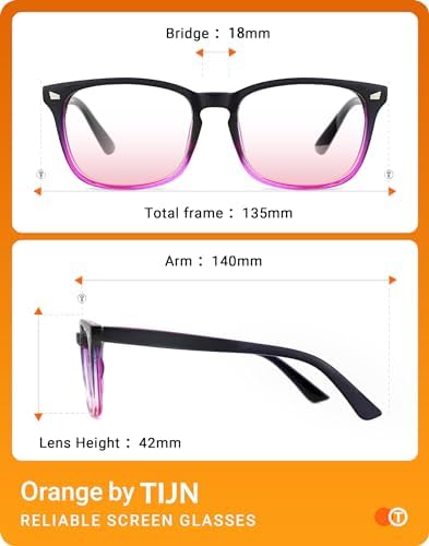 TIJN Gaming Glasses Blue Light Blocking Glasses for Women Men Nerd Eyeglasses Screen Fatigue Anti UV Glare  Black