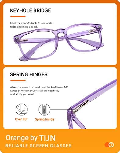 TIJN Gaming Glasses Blue Light Blocking Glasses for Women Men Nerd Eyeglasses Screen Fatigue Anti UV Glare  Black