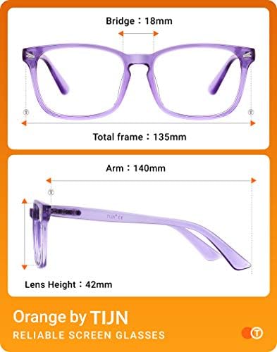 TIJN Gaming Glasses Blue Light Blocking Glasses for Women Men Nerd Eyeglasses Screen Fatigue Anti UV Glare  Black