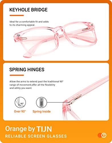 TIJN Gaming Glasses Blue Light Blocking Glasses for Women Men Nerd Eyeglasses Screen Fatigue Anti UV Glare  Black