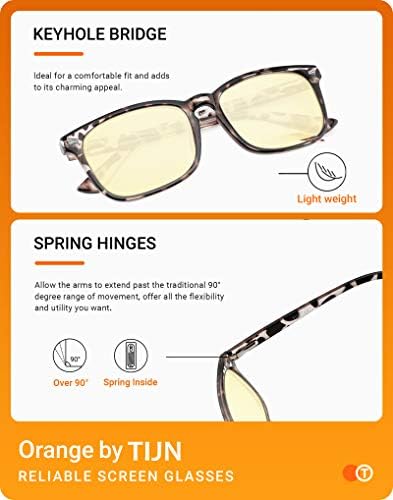 TIJN Gaming Glasses Blue Light Blocking Glasses for Women Men Nerd Eyeglasses Screen Fatigue Anti UV Glare  Black