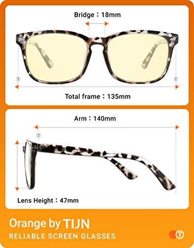 TIJN Gaming Glasses Blue Light Blocking Glasses for Women Men Nerd Eyeglasses Screen Fatigue Anti UV Glare  Black