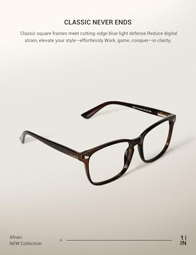 TIJN Gaming Glasses Blue Light Blocking Glasses for Women Men Nerd Eyeglasses Screen Fatigue Anti UV Glare  Black