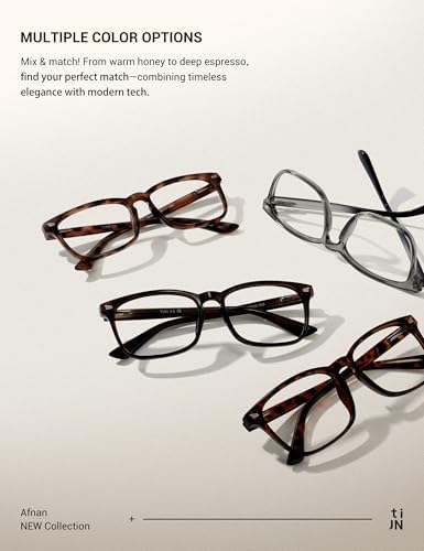 TIJN Gaming Glasses Blue Light Blocking Glasses for Women Men Nerd Eyeglasses Screen Fatigue Anti UV Glare  Black