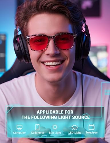 TIJN Gaming Glasses Blue Light Blocking Glasses for Women Men Nerd Eyeglasses Screen Fatigue Anti UV Glare  Black