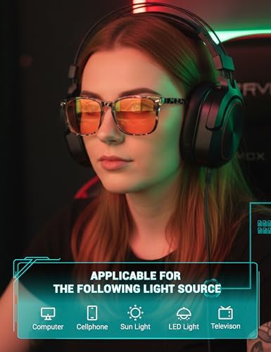 TIJN Gaming Glasses Blue Light Blocking Glasses for Women Men Nerd Eyeglasses Screen Fatigue Anti UV Glare  Black