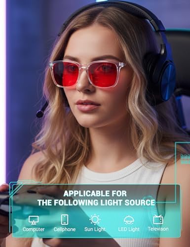 TIJN Gaming Glasses Blue Light Blocking Glasses for Women Men Nerd Eyeglasses Screen Fatigue Anti UV Glare  Black