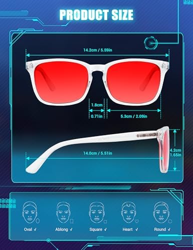 TIJN Gaming Glasses Blue Light Blocking Glasses for Women Men Nerd Eyeglasses Screen Fatigue Anti UV Glare  Black