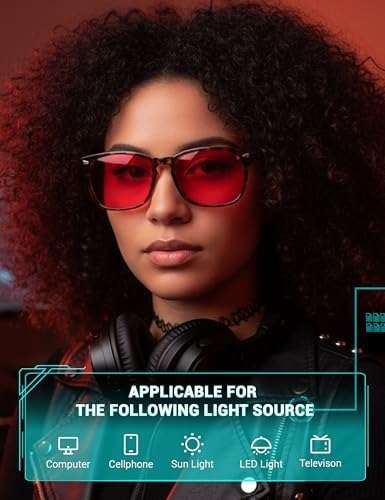 TIJN Gaming Glasses Blue Light Blocking Glasses for Women Men Nerd Eyeglasses Screen Fatigue Anti UV Glare  Black