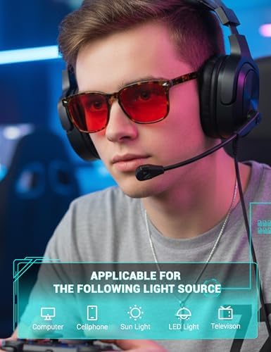 TIJN Gaming Glasses Blue Light Blocking Glasses for Women Men Nerd Eyeglasses Screen Fatigue Anti UV Glare  Black