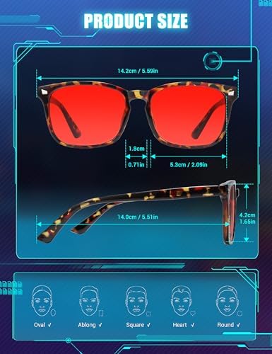 TIJN Gaming Glasses Blue Light Blocking Glasses for Women Men Nerd Eyeglasses Screen Fatigue Anti UV Glare  Black