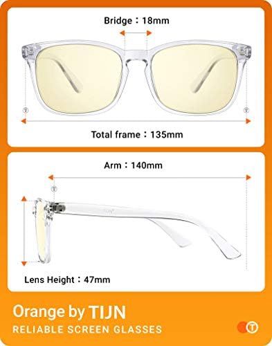TIJN Gaming Glasses Blue Light Blocking Glasses for Women Men Nerd Eyeglasses Screen Fatigue Anti UV Glare  Black