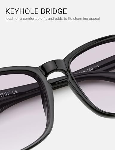 TIJN Gaming Glasses Blue Light Blocking Glasses for Women Men Nerd Eyeglasses Screen Fatigue Anti UV Glare  Black