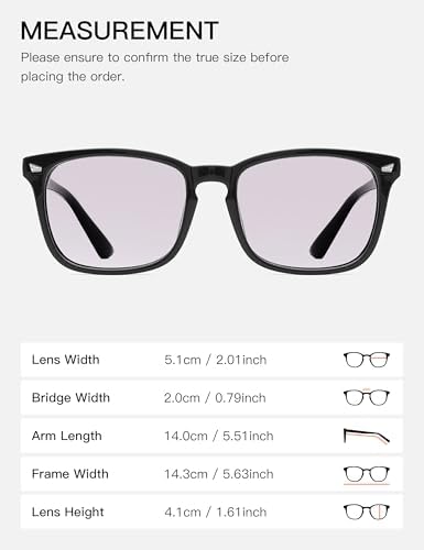 TIJN Gaming Glasses Blue Light Blocking Glasses for Women Men Nerd Eyeglasses Screen Fatigue Anti UV Glare  Black