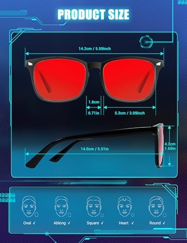 TIJN Gaming Glasses Blue Light Blocking Glasses for Women Men Nerd Eyeglasses Screen Fatigue Anti UV Glare  Black